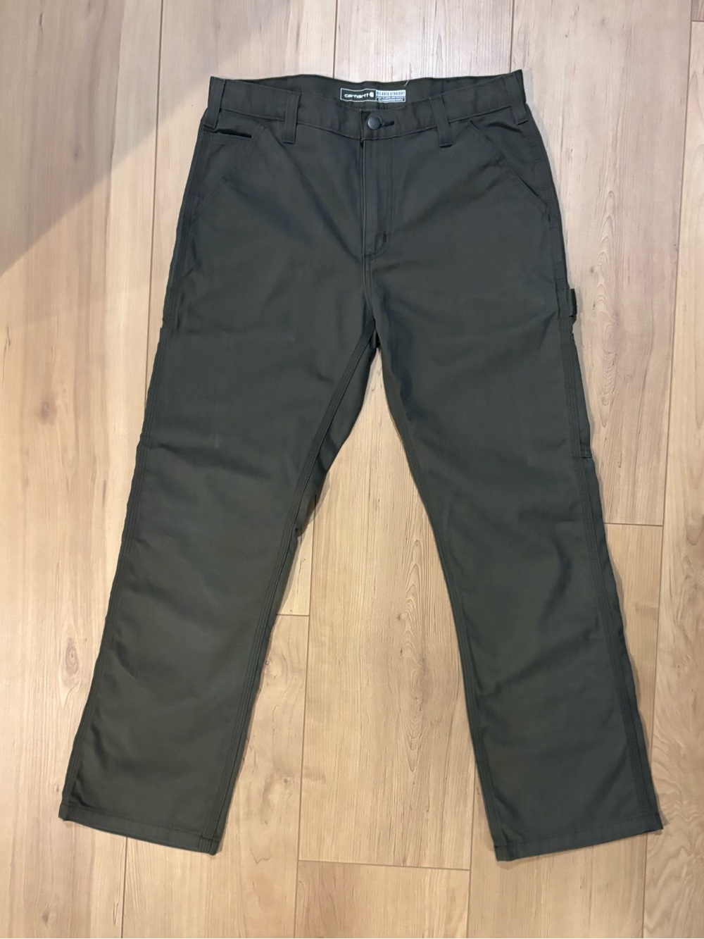 Carhartt Men’s 32x30 Relaxed Straight Utility Carpenter Work Pants Olive Green